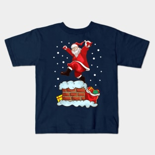 Karate Santa Crane Pose Merry Christmas Martial Arts Kids T-Shirt